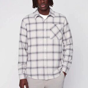 Projek Raw Stone Brushed Flannel Plaid Long Sleeve Plaid Shirt